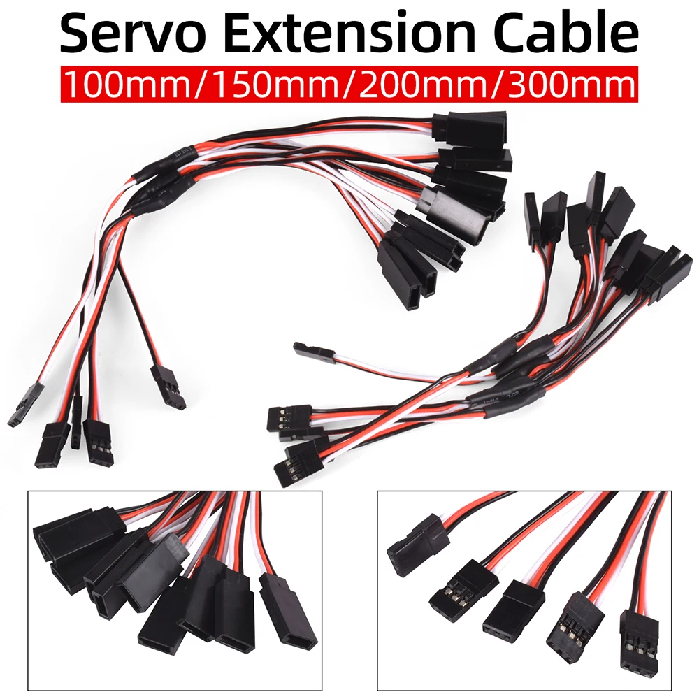 RC Servo Extension Cable Servo Wire Servo Extension Cord for Lead JR Futaba RC Car Helicopter Servo 5pcs/lot 100/150/200/300mm