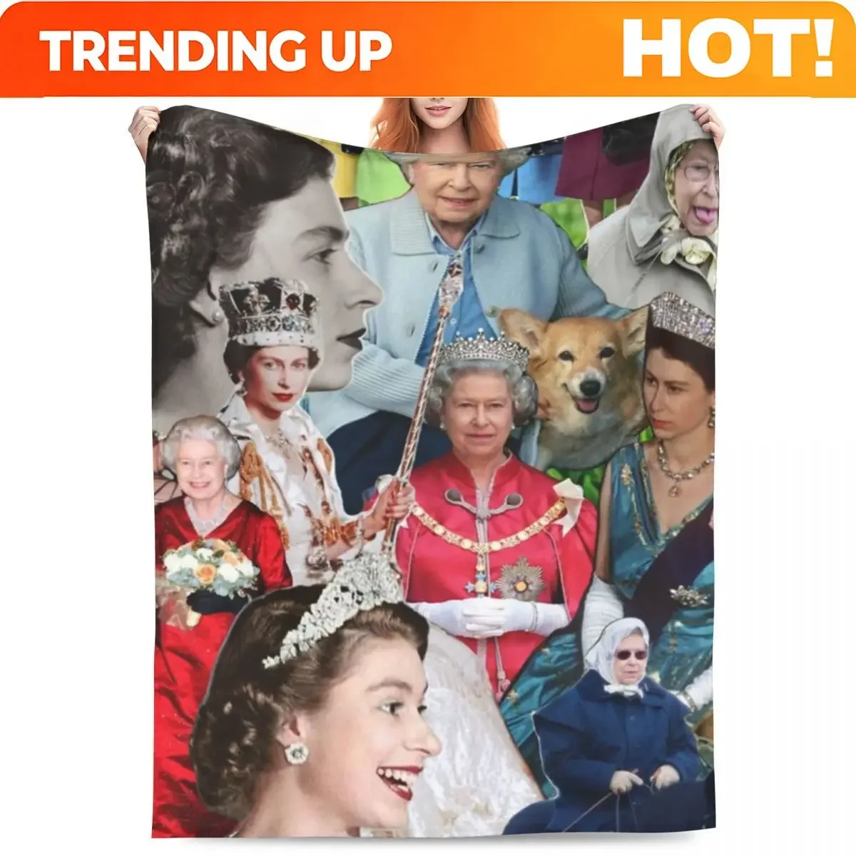 Custom Warm Soft Blankets Camping Elizabeth II Bedding Throws The Queen Of England Flannel Bedspread Living Room Sofa Bed Cover
