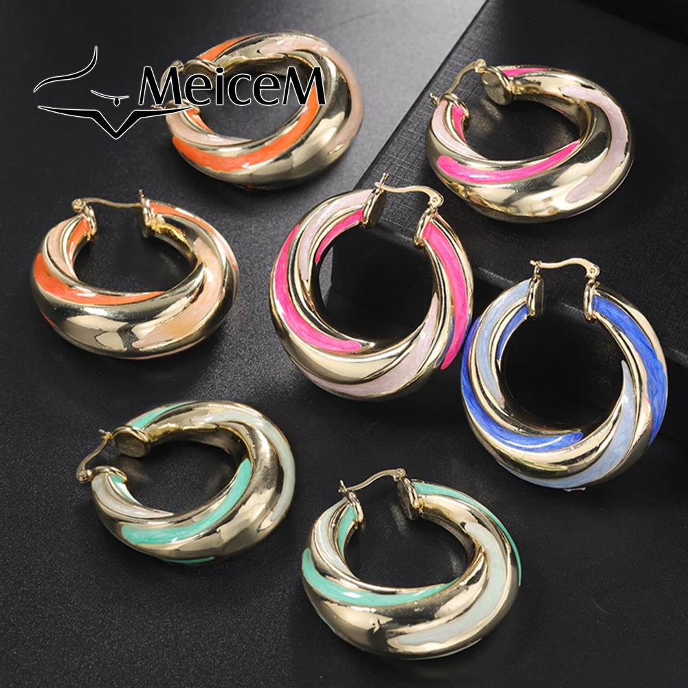 New in Hoop Earrings Blue Luxury Trend 2023 Elegant Original Earings Aesthetic Accessories Beauty Jewelry Earrings for Women