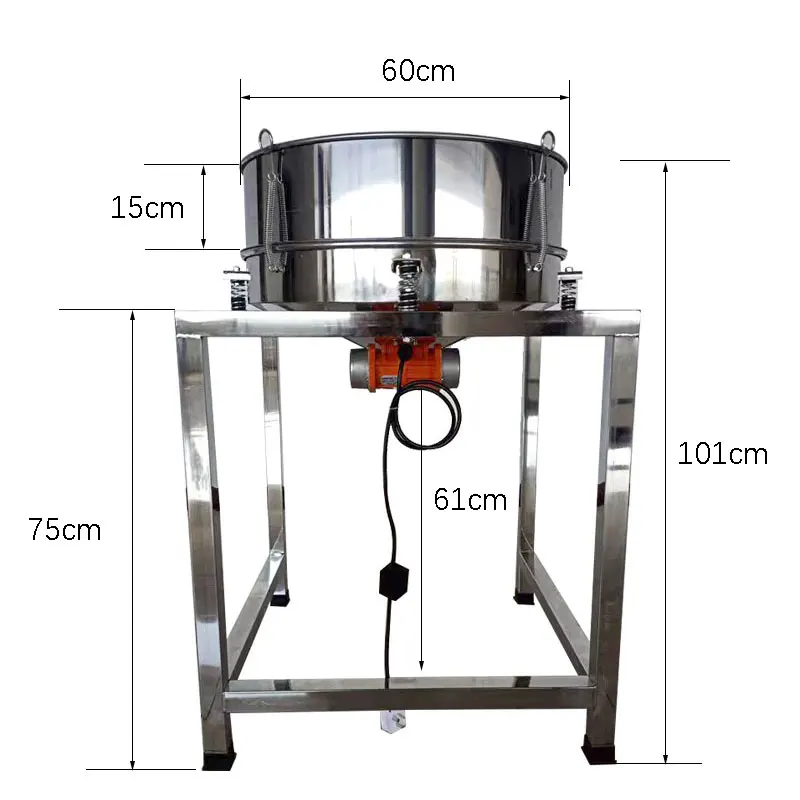 60cm 진동 체 식품 전기 스크린 밀가루 분말 체질기 여과 및 분리 스크린 기계