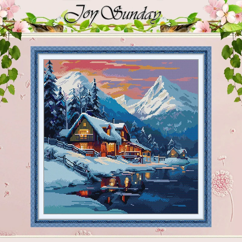 Winter Snow Country Patterns Counted Cross Stitch Set DIY 11CT 14CT 16CT Stamped DMC Cross-stitch Kit Embroidery Needlework