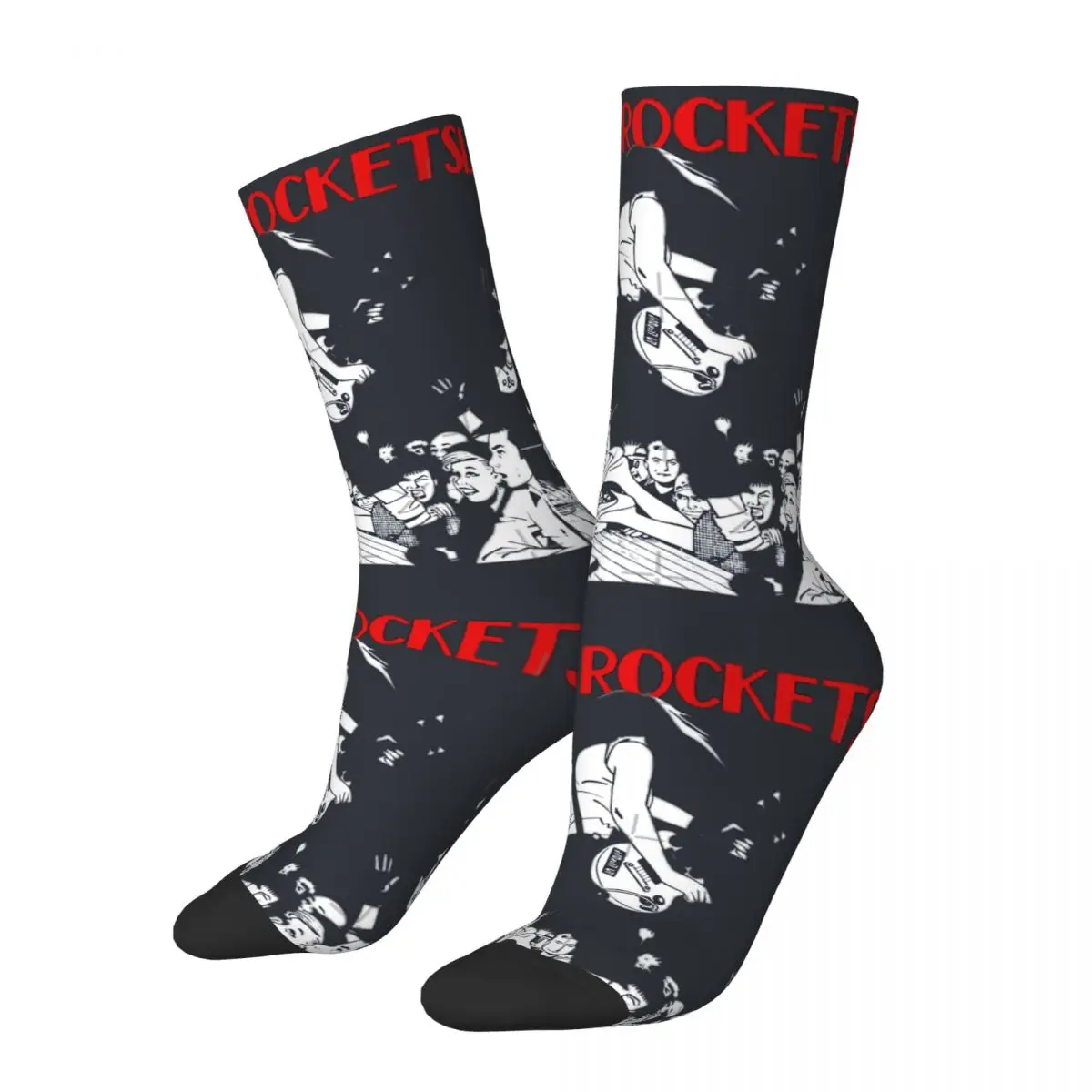 Funny Retro Love And Rockets Gifts Sock for Men Hip Hop Vintage R-Rancid Rock Band Pattern Printed Crew Sock official-website