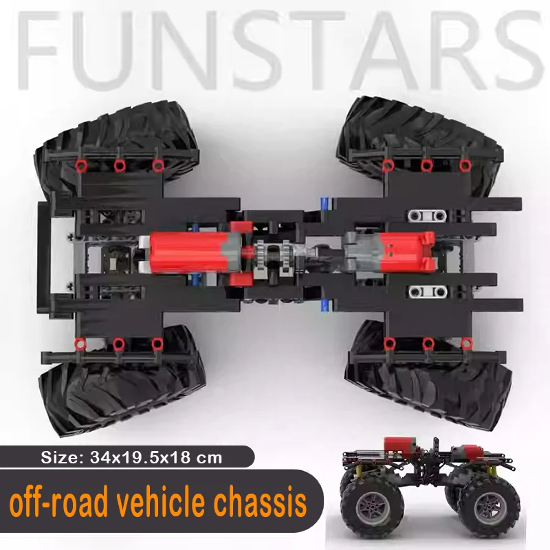 4WD التوجيه على الطرق الوعرة محور الهيكل اللبنات مع تعليق امتصاص الصدمات تعديل تسلق مركبة طفل لعبة تعليمية #1