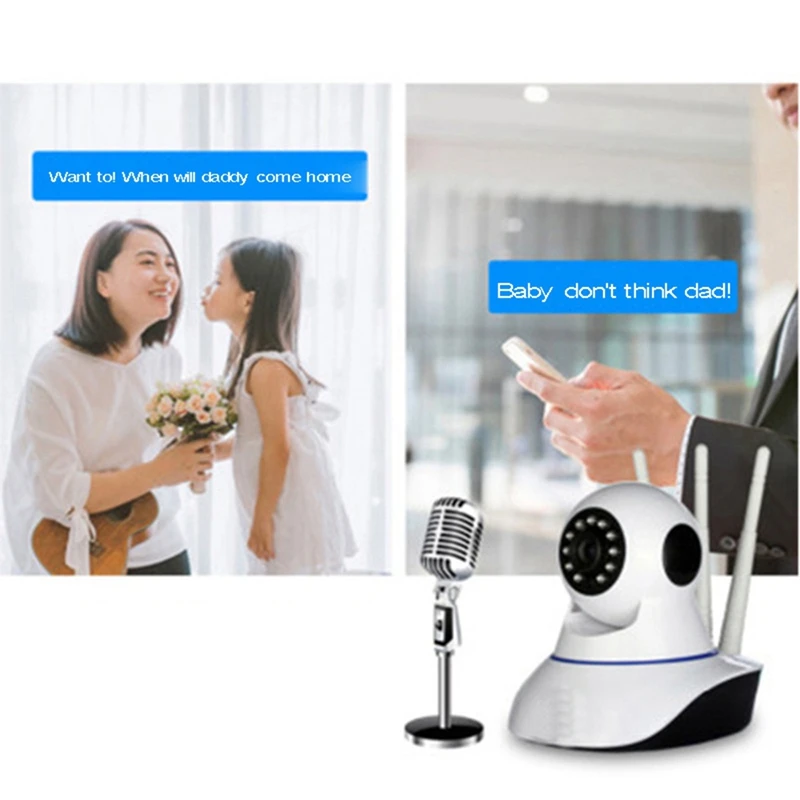 Cámara de seguridad interior 1080P Full HD Wifi cámara inalámbrica con seguimiento de movimiento automático Audio 2CH para mascotas bebés