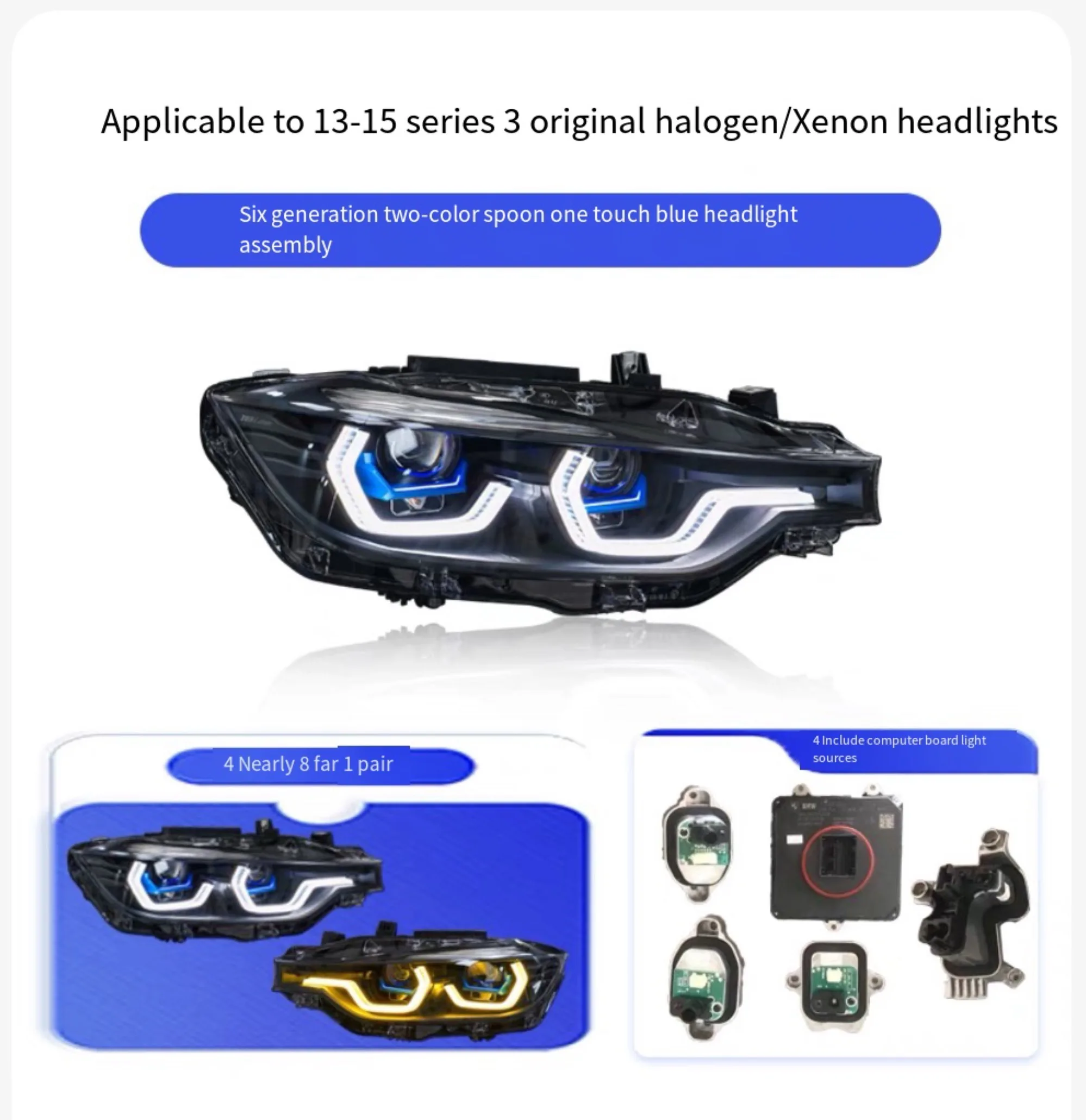 For  3/4 Series M3 M4 F35 F32 F80 F82 F36 Modified OSS Headlamp Assembly 2013-2020 Original Custom F30 LED Headlamp