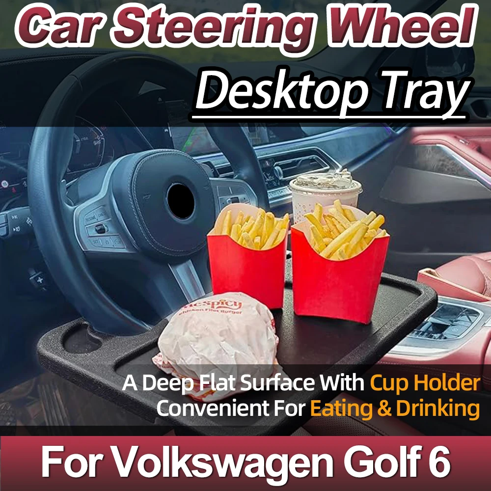 

1PCS Multifunctional Car Steering Wheel Desktop Tray Durable Car Tesla Table Sturdy Santa Fe Cup Holder For Volkswagen Golf 6