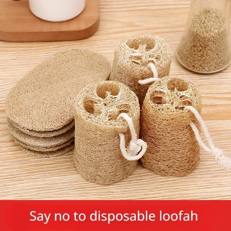 Natural Loofah Household Kitchen Brush Pot Brush Dishes Clean Pulp Dishwashing Cloth Hot Sale Rags Cleaning Cloth Wholesale