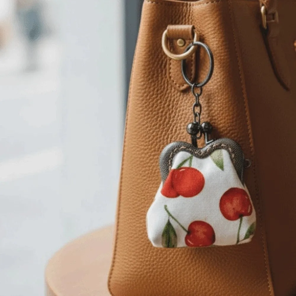 

Items Bag Embroidered Brocade Coin Purse Anti-lost Thickened Cotton Mini Pouch Portable Polyester Key Ring Packet Girls