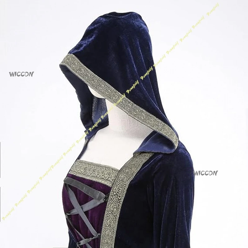 

Women Medieval Renaissance Retro Dress, Vintage Long Gown, Ladies Role Play Stage Performance Halloween Cosplay Costume