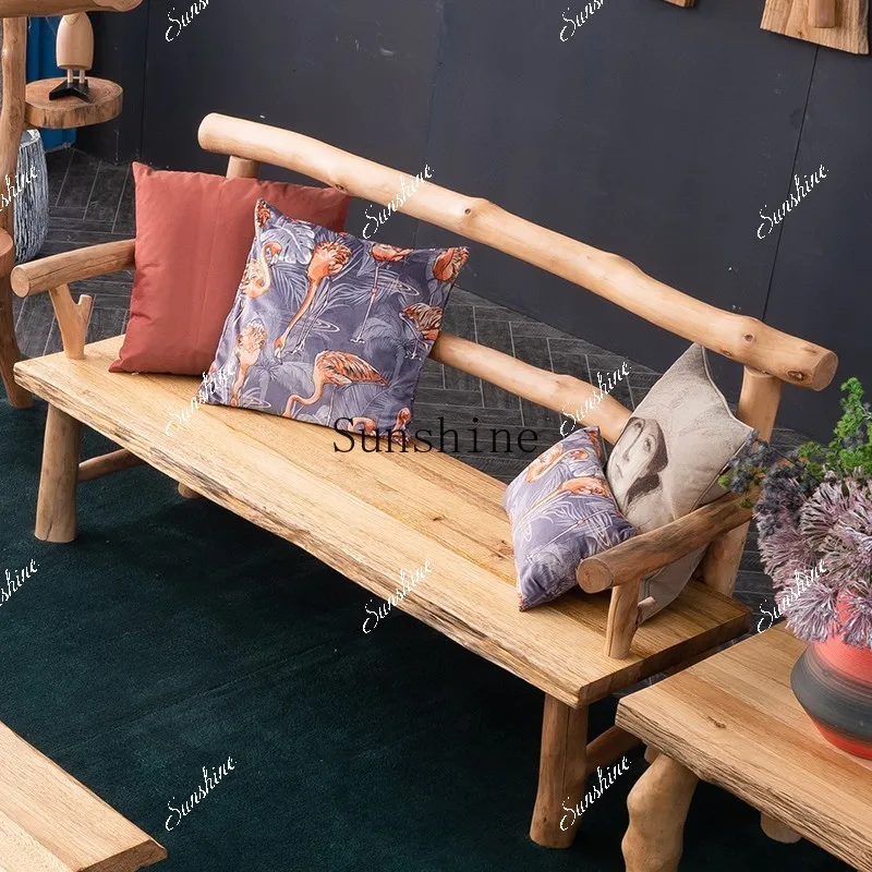 أريكة الإقامة المنزلية البيئية الأصلية كرسي بذراعين واحد أثاث خشبي كرسي ترفيهي FT #3