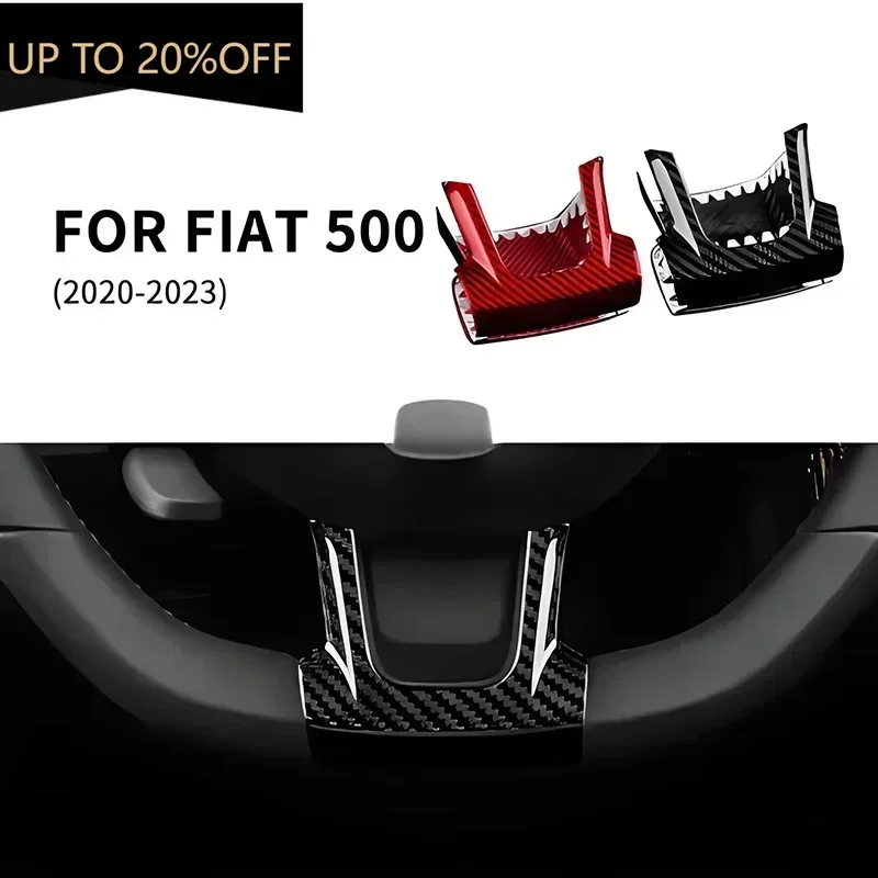

Для Fiat 500 Abarth 595 695 настоящая твердая сухая наклейка из углеродного волокна, нижняя рамка рулевого колеса, отделка 2020 2021 2022 2023, аксессуары