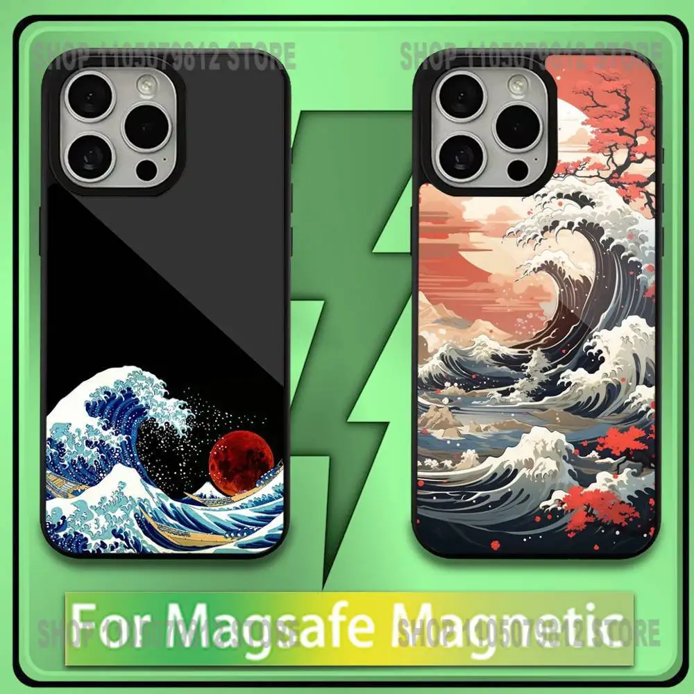 

The Great Wave Phone Case For iPhone 17,16,15,14,13,12,11,Plus,Pro,Max,Mini Soft Magesafe Magnetic Wireless Charge