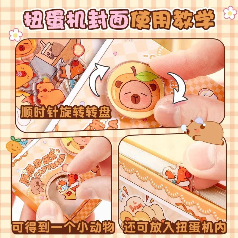 Kapibara Egg Twister Off Book Cute Cartoon 64K Notebook Fun Stationery Pocket Handbook Note Book Cute Notebook Diary Notebook