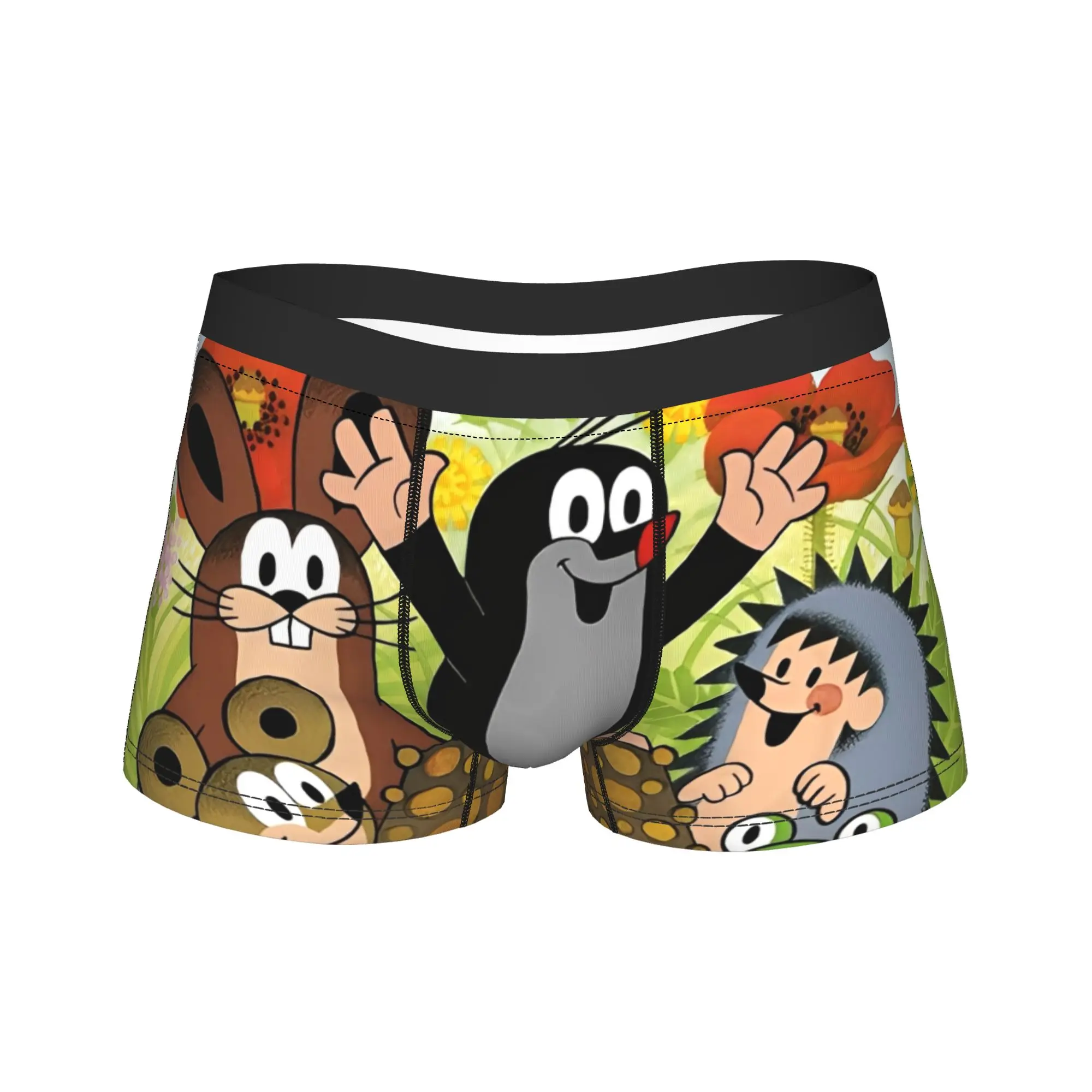 Man's The Little Mole Cartoon Animal Boxer Shorts,Ultra Soft  Underwear Breathable Panites