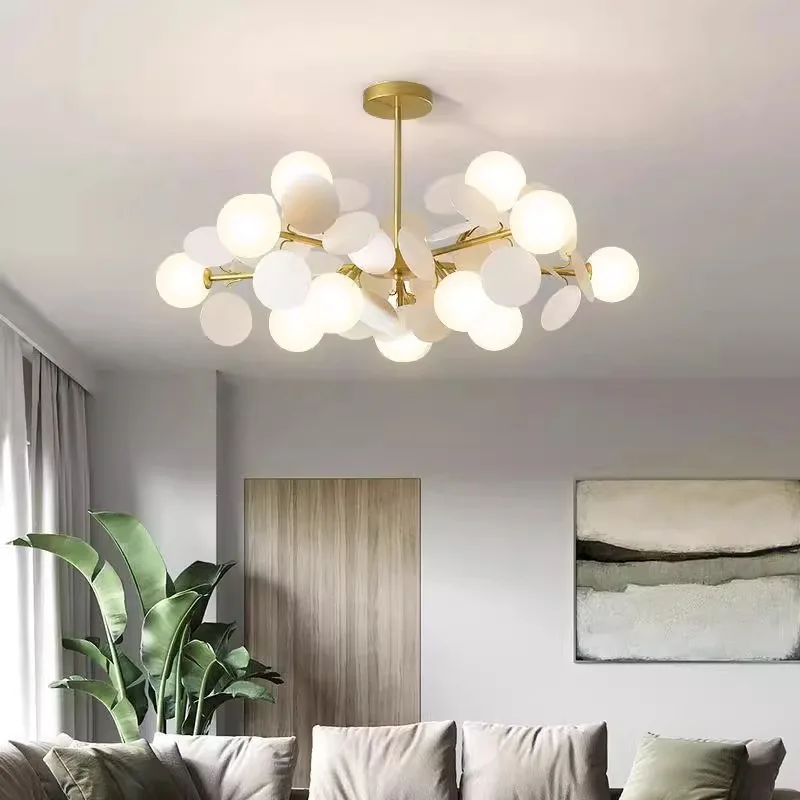

White Acrylic Modern LED Ceiling Chandelier，Bedroom, Living Room, Dining Room Home Lighting Decoration, Pendant Lights