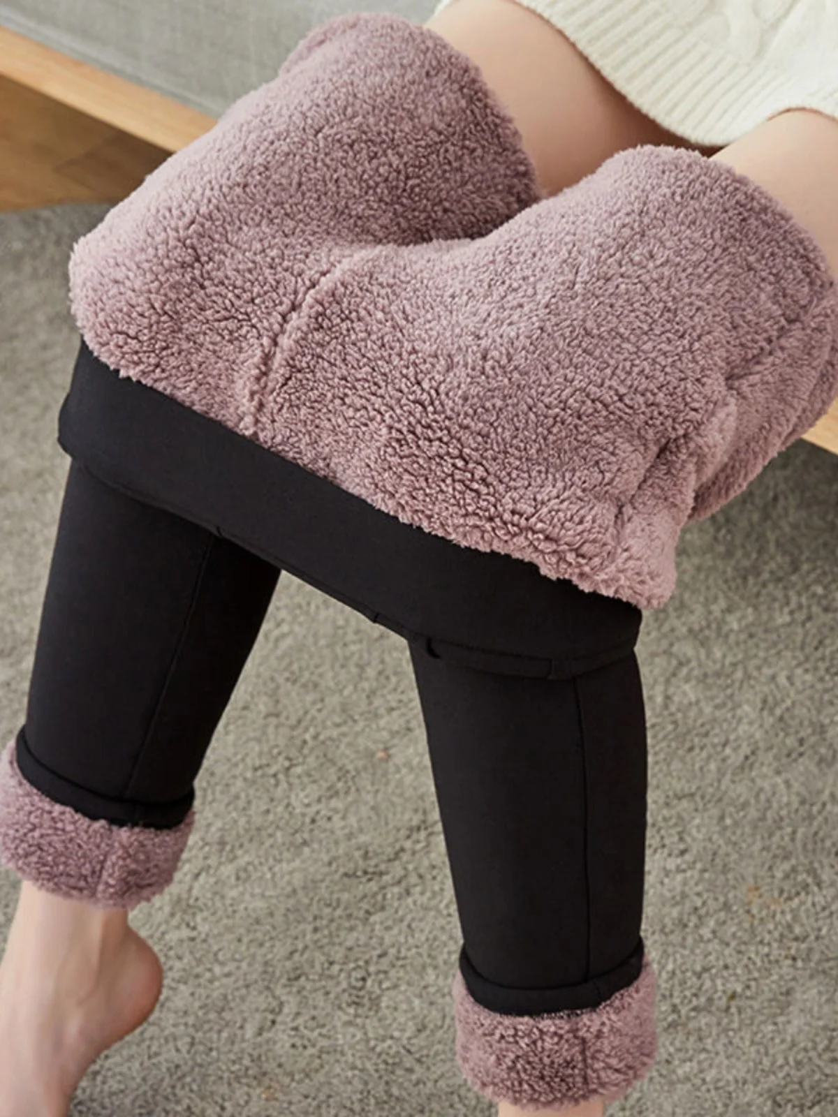 extra-thi-cloud-like-women's-fce-lined-bootcut-pants-winter-faionable-cotton-trousers-with-ket-handkerchief