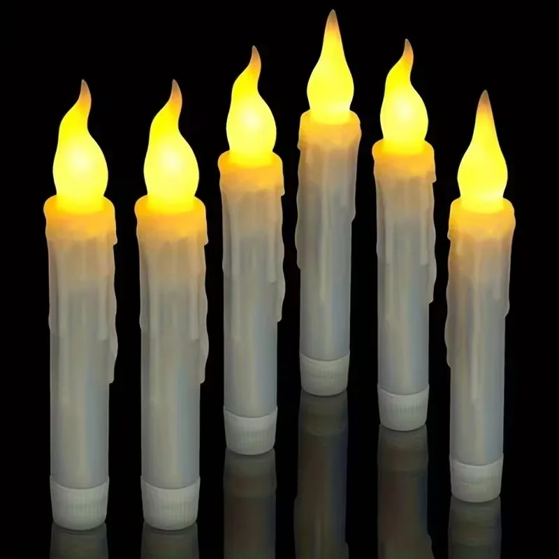 Floating LED Candle with Magic Wand Remote Control for Indoor HomeHalloween Christmas Party Decoration Holiday Atmosphere Maker