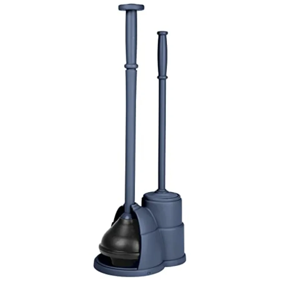 

Plunger and Brush Set for Toilet Bowl - Hidden Modern Toilet Brush and Plunger Set with Caddy - Brush Cleaner and Plunger Combo