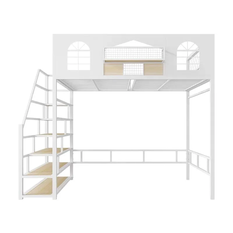 Student dormitory wrought iron elevated bed sheet under bed Duplex children's loft under bed Empty wrought iron