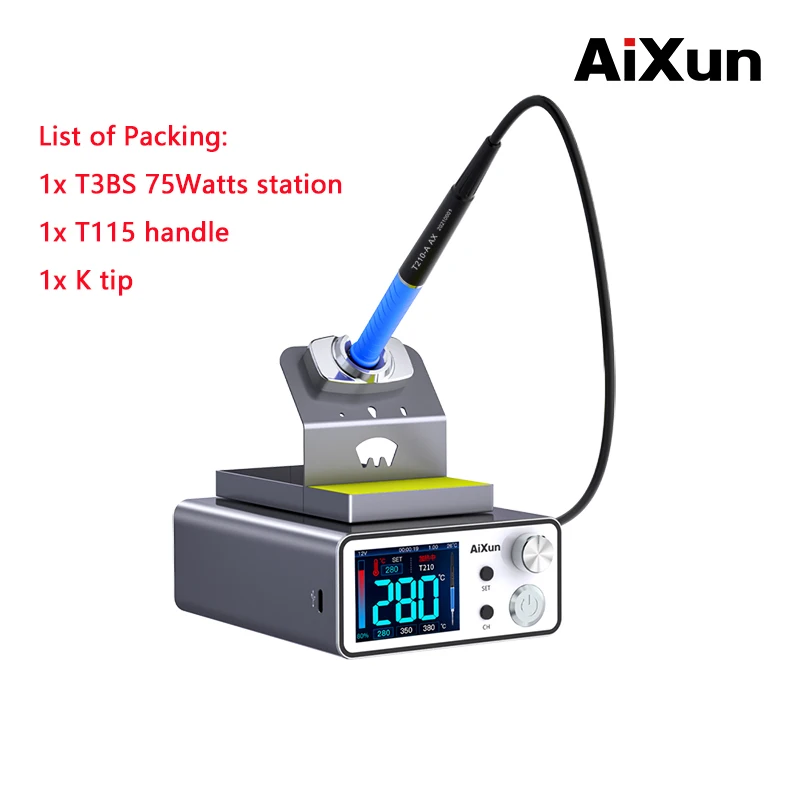 JC AiXun Integrated Soldering Station T3AS T3BS with Handle Welding Iron Tips Electric for Phone BGA Soldering Iron Repair Tool