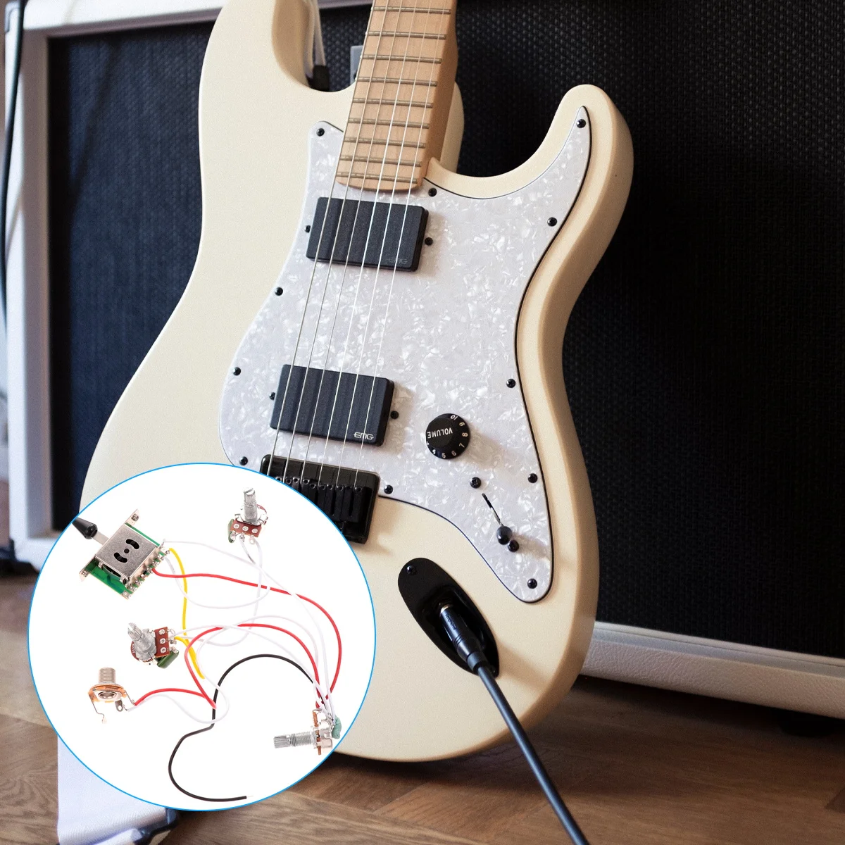 

Electric Guitar Switch Socket Circuit Wiring Kit Yellow Bass Pickup Guitar Wiring Supplies Components Accessories Long Term Use