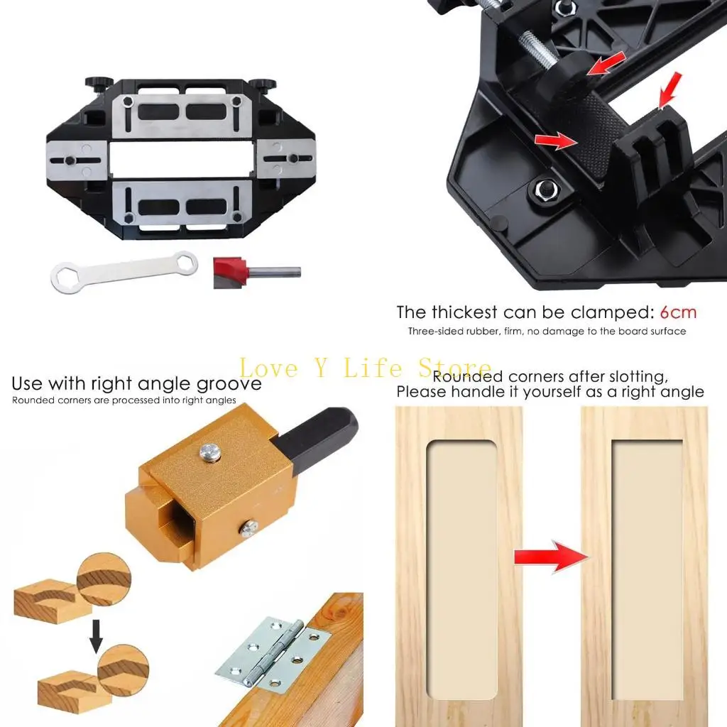 L74C الحفر الشق قفل دليل لوحة الباب المفصلي ثقب فتاحة الزاوية اليمنى نحت