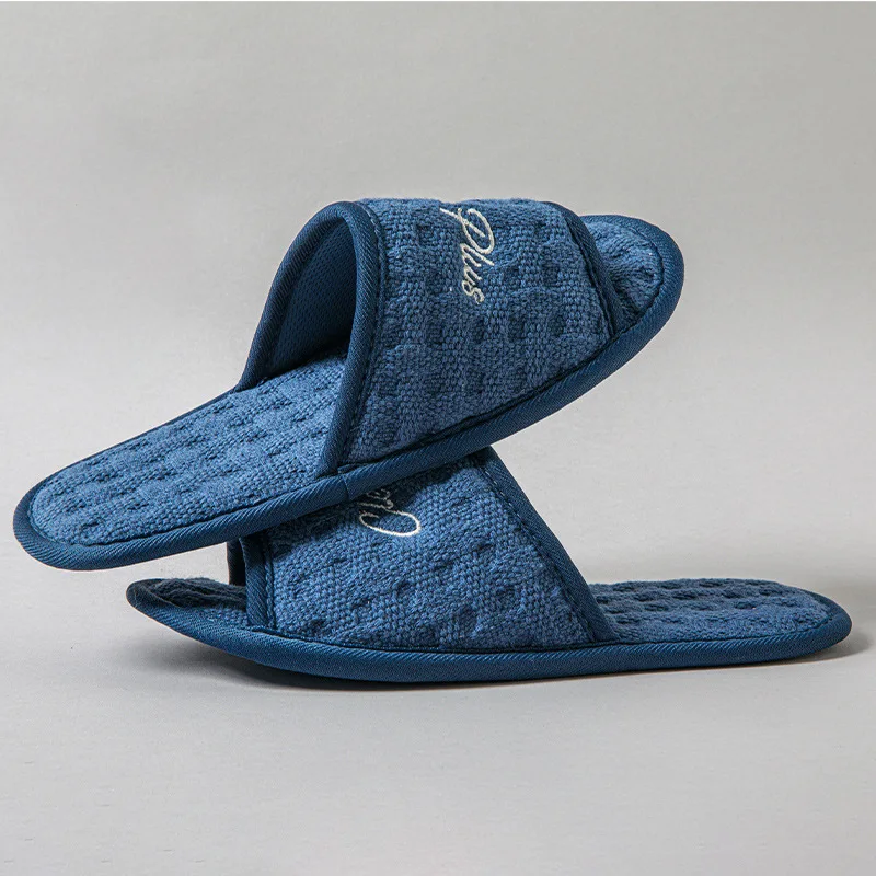 Cotton Home Slippers Women Silent Designer Open Toe Slides Couple House Soft Lightweight Indoor Summer Elegant Shoes Ladies New image 3