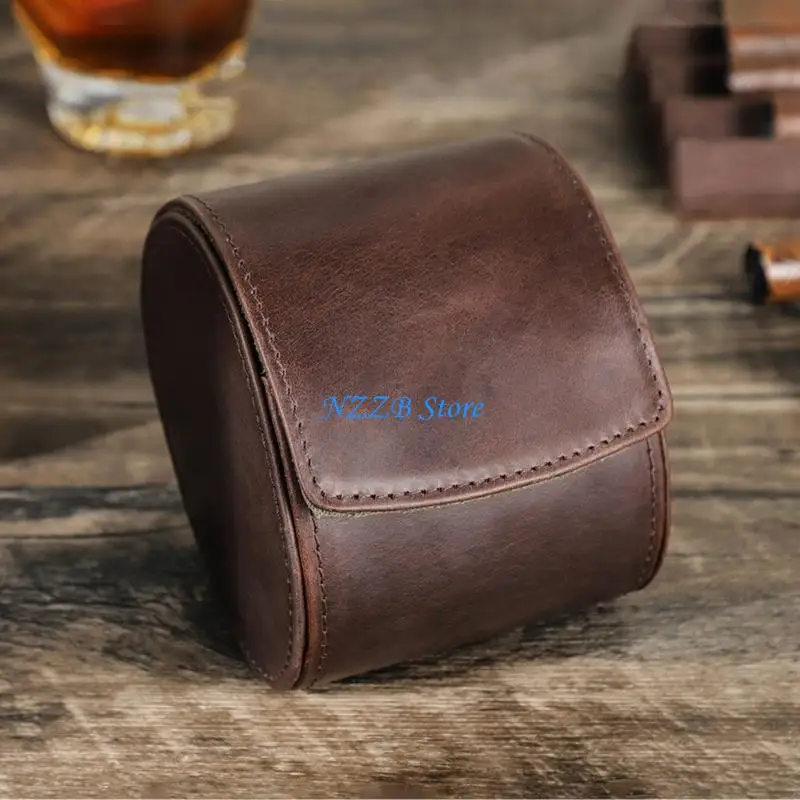 T21F PU Leather Watch Case Handmade Timepieces Storage Box Watch Travel