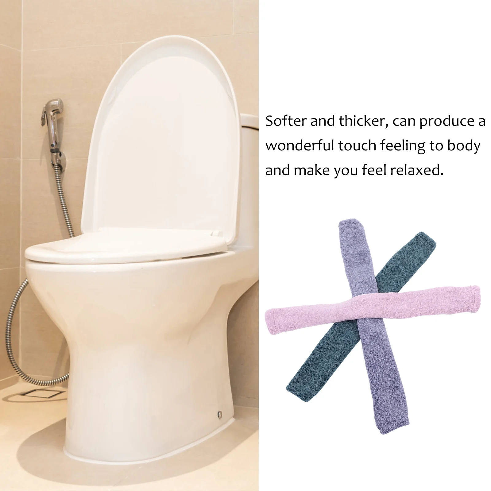 

3Pcs Warm Toilet Seat Cushion Covers Thick Soft Pads Washable Reusable Toilet Seat Covers for Home Bathroom Bathroom Supplies