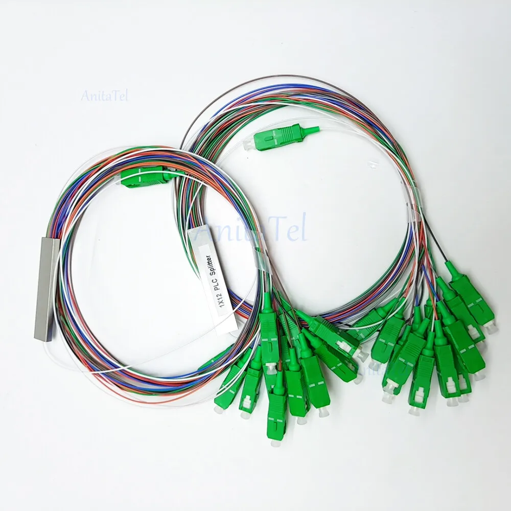 Fiber Optical 1X12 SC/APC SM 0.9Mm G657A1 PVC 1M FTTH 1:12 PLC Splitter