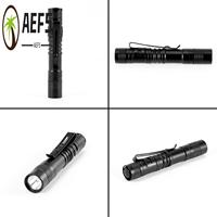 AEF5-Flashlight Pen Torch Super Small Mini AAA XPE-R3 LED Lamp Belt Clip Light Pocket Torch With Holster