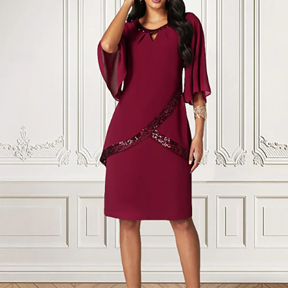 

Elegant O-Neck Sppliquins Lace Tiered Straight Formal Evening Dresses Birthday Party Prom Gowns Customized