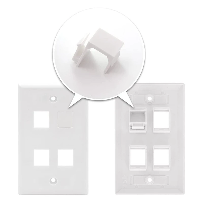 Insertos de conector Keystone en blanco para placa de pared Keystone y panel de conexión - Blanco