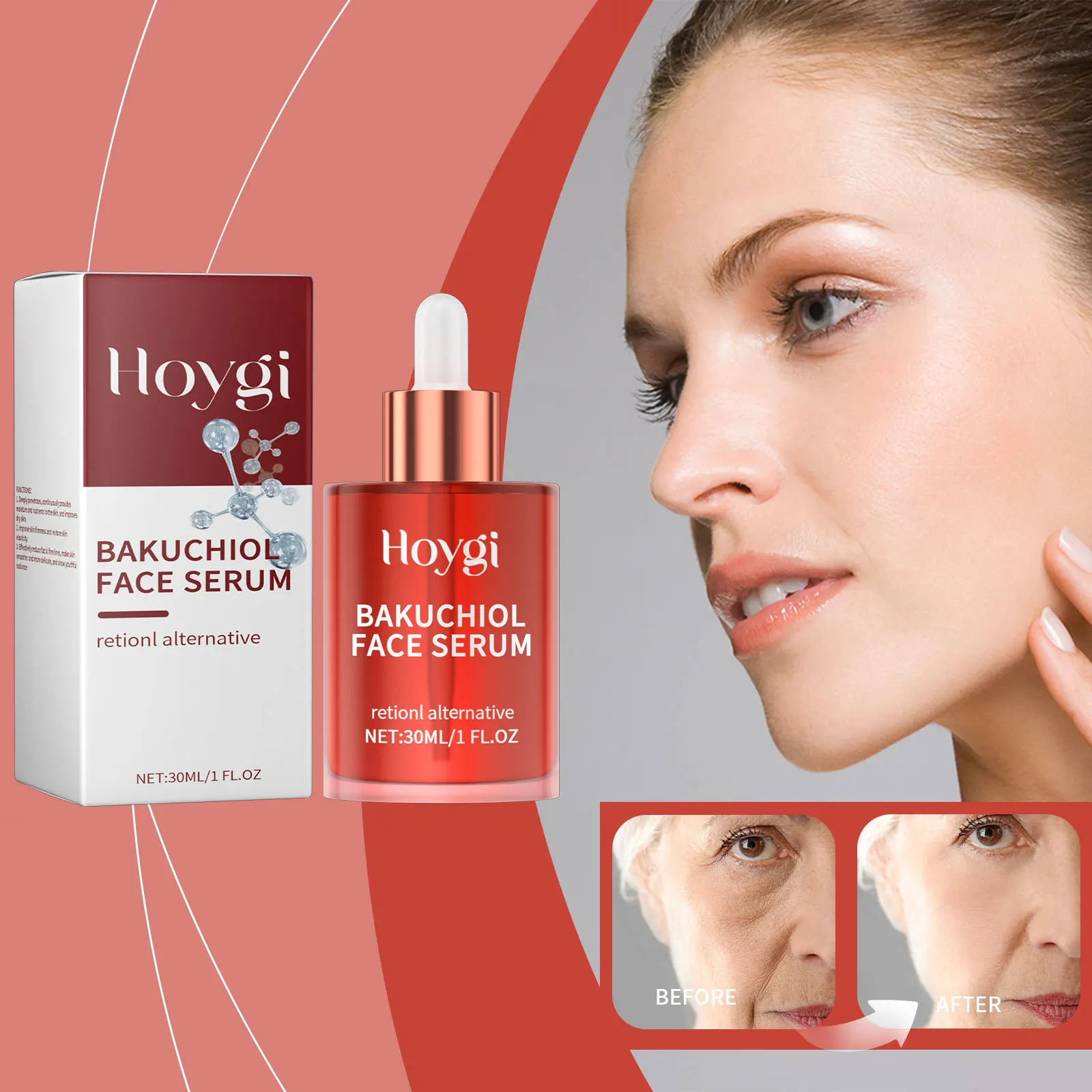 フェイシャルエッセンスは顔の肌にやさしく潤いを与え、毎日のスキンケアと美容エッセンスに潤いを与えます。