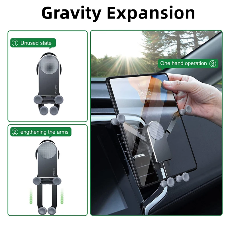 Expansion Car Phone Holder For Samsung Galaxy Z Fold 4 3 2 S22 S21 iPhone iPad Mini Car Air Vent Phone Stand Auto Gravity Mount