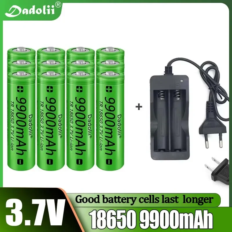 18650 Battery Rechargeable Battery 3.7V 18650 9800mAh Capacity Li-ion Rechargeable Battery For Flashlight Torch Battery+Charger