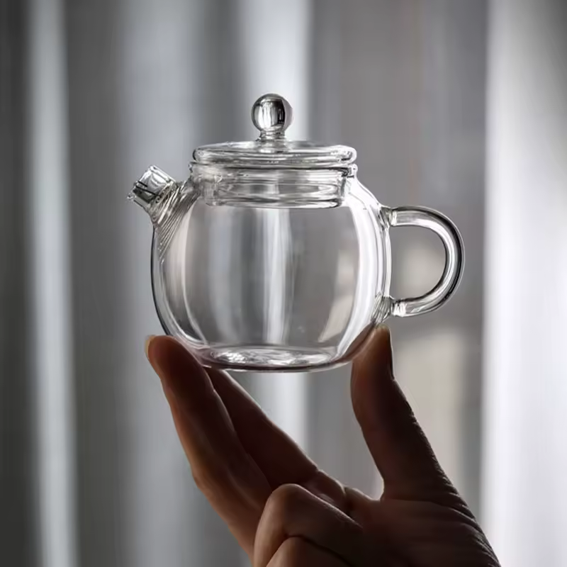 150/250ml Mini-Klarglas-Teekanne mit hohem Boro silikat gehalt für Heißgetränke Teekanne für eine Person Verwenden Sie Kung-Fu-Tee für das Home-Office-Café