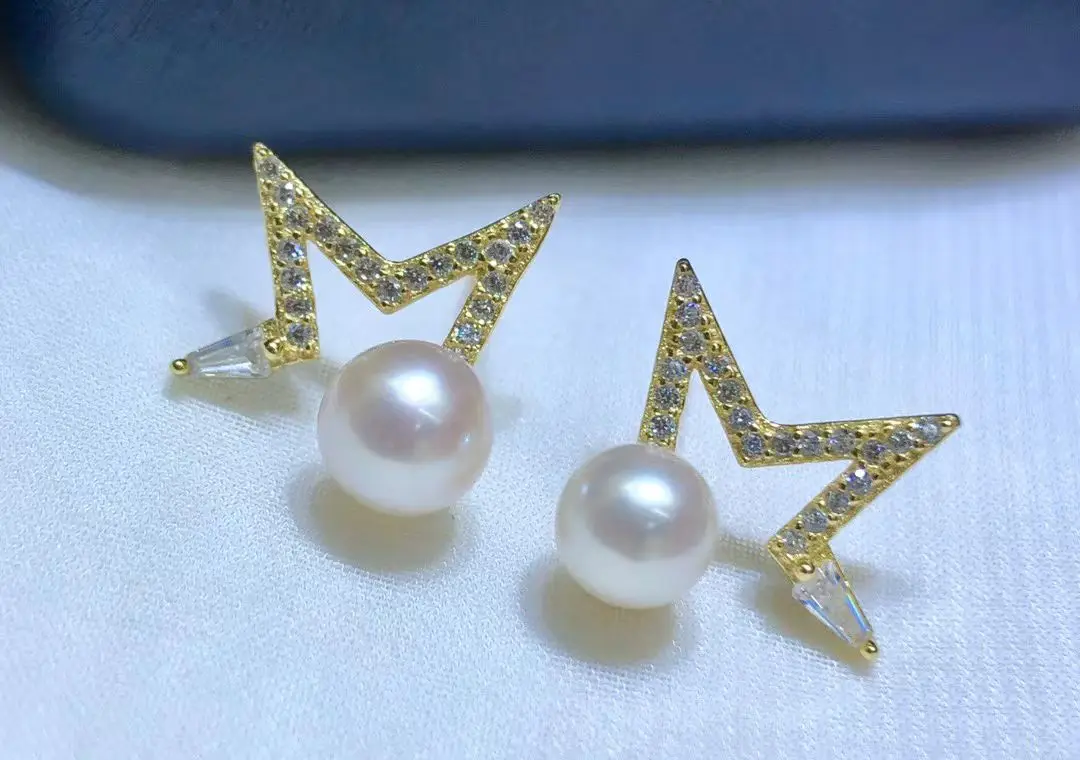 

Оптовая продажа, серьги из стерлингового серебра S925, фурнитура для крепления, базовые монтажные детали, аксессуар для жемчуга 5-6 мм, 5 пар/лот