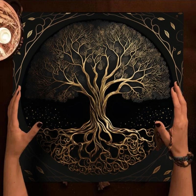 G7NF – nappe en tissu d'autel, arbre expéditeurs indiens, tissu spirituel rituel pour Table Tarot, 50/75cm