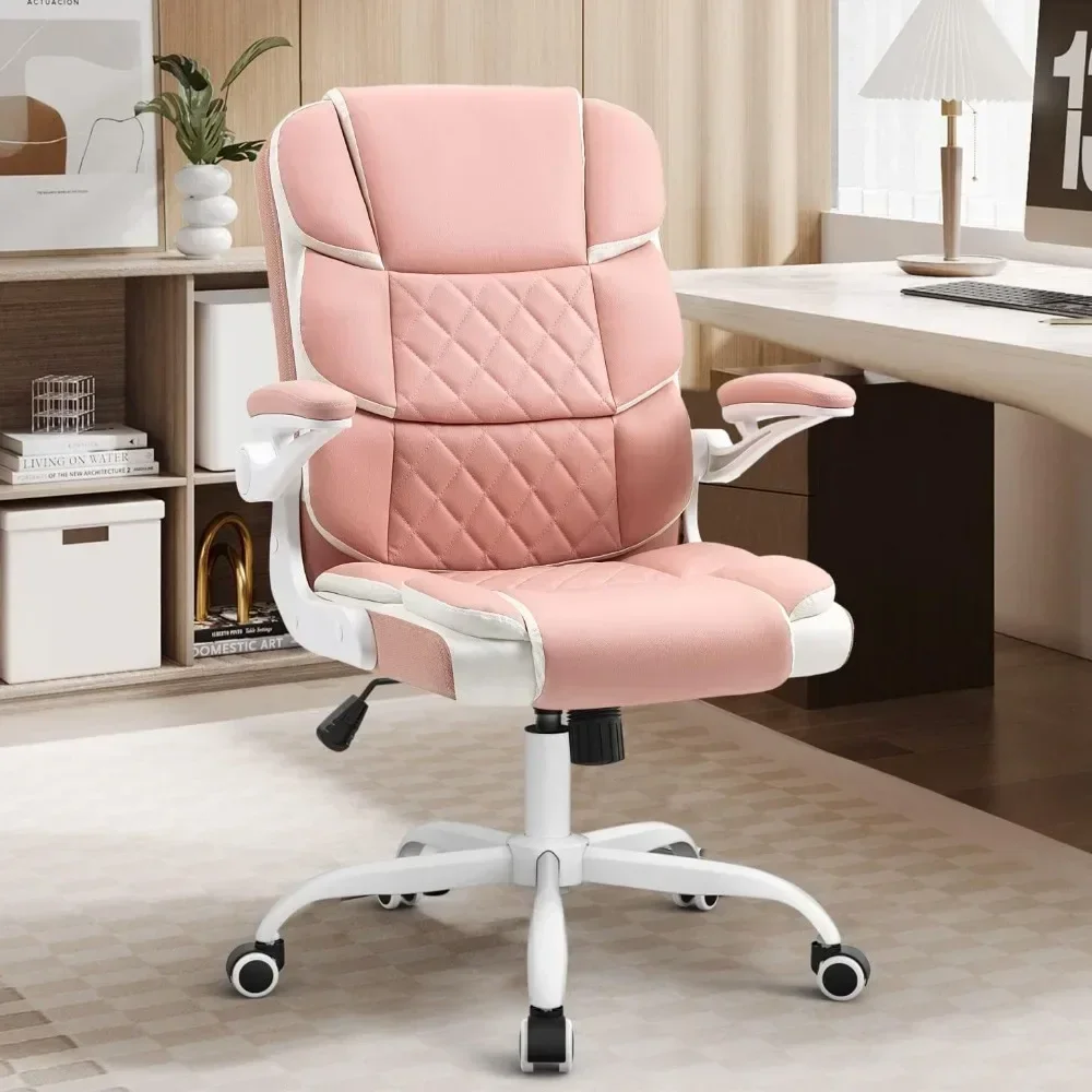 Office Chair PU Leather Executive Office Chair with Wheels and Arms Ergonomic Chair, Gaming Computer Chair