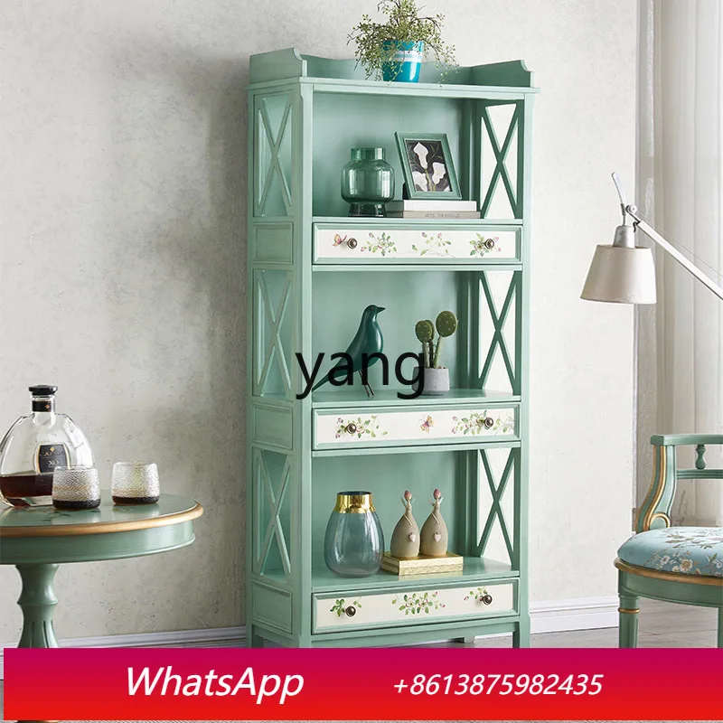 

LH bookshelf household living room solid wood multi-layer floor shelf display cabinet