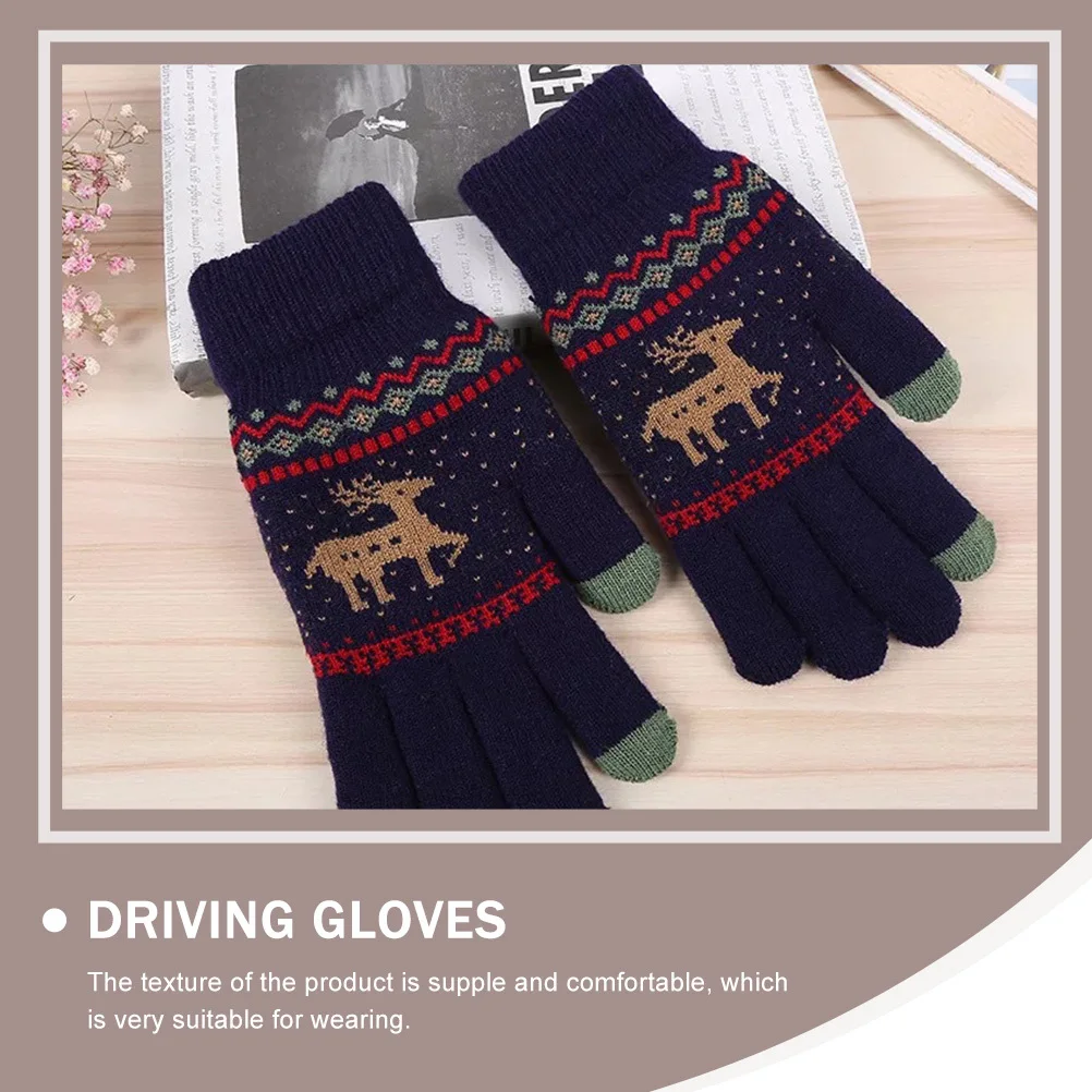

2Pairs Touch Screen Winter Gloves Windproof Warm Mittens Outdoor Cold Resistant Protective Gloves Outdoor Mittens