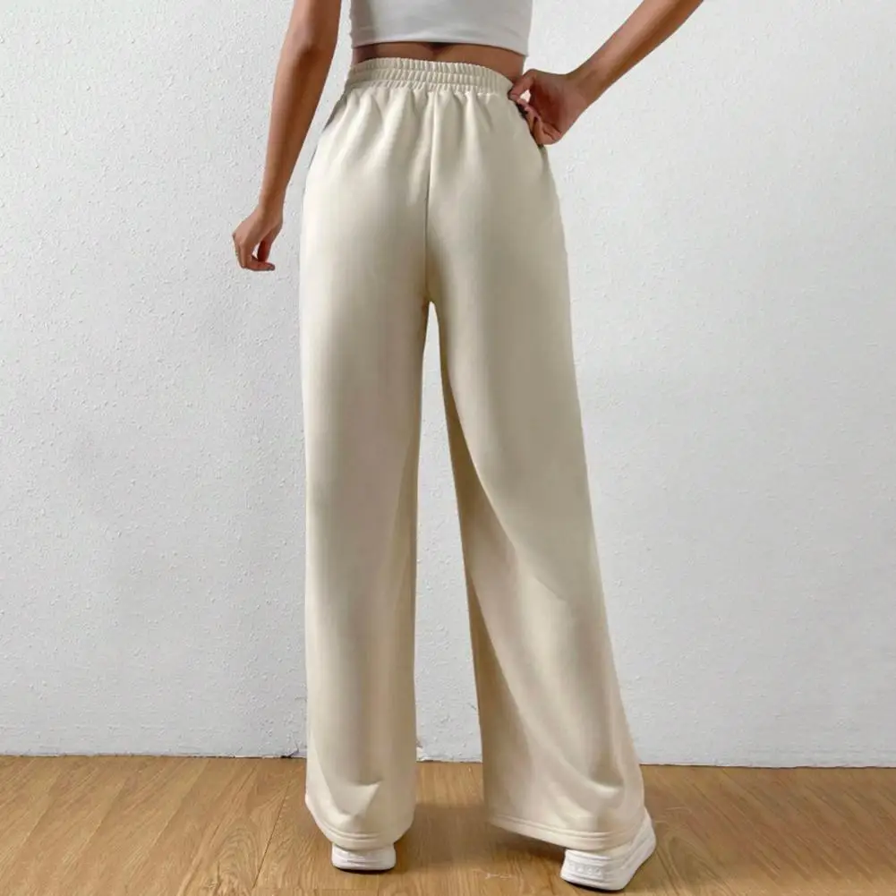 Elastic Waist Wide-leg Trousers Wide-leg Yoga Pants Stylish Women's V-shaped High Waist Wide Leg Pants for Daily Wear