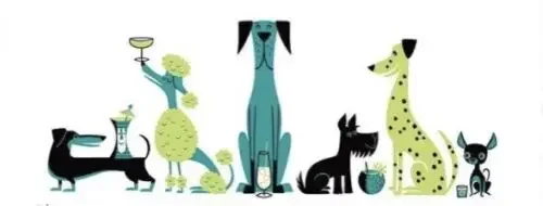 Cocktail Dogs SHAG Josh Agle Print Art Silk Poster for Living Room Decoration Home Wall Decor Picture