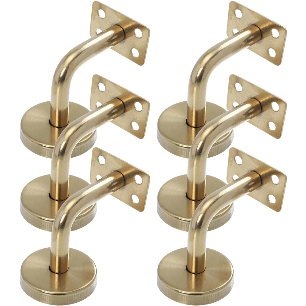 

6pcs Stainless Steel Handrail Brackets Support Railing Wall Mount Square Railings Decorative Practical Installation
