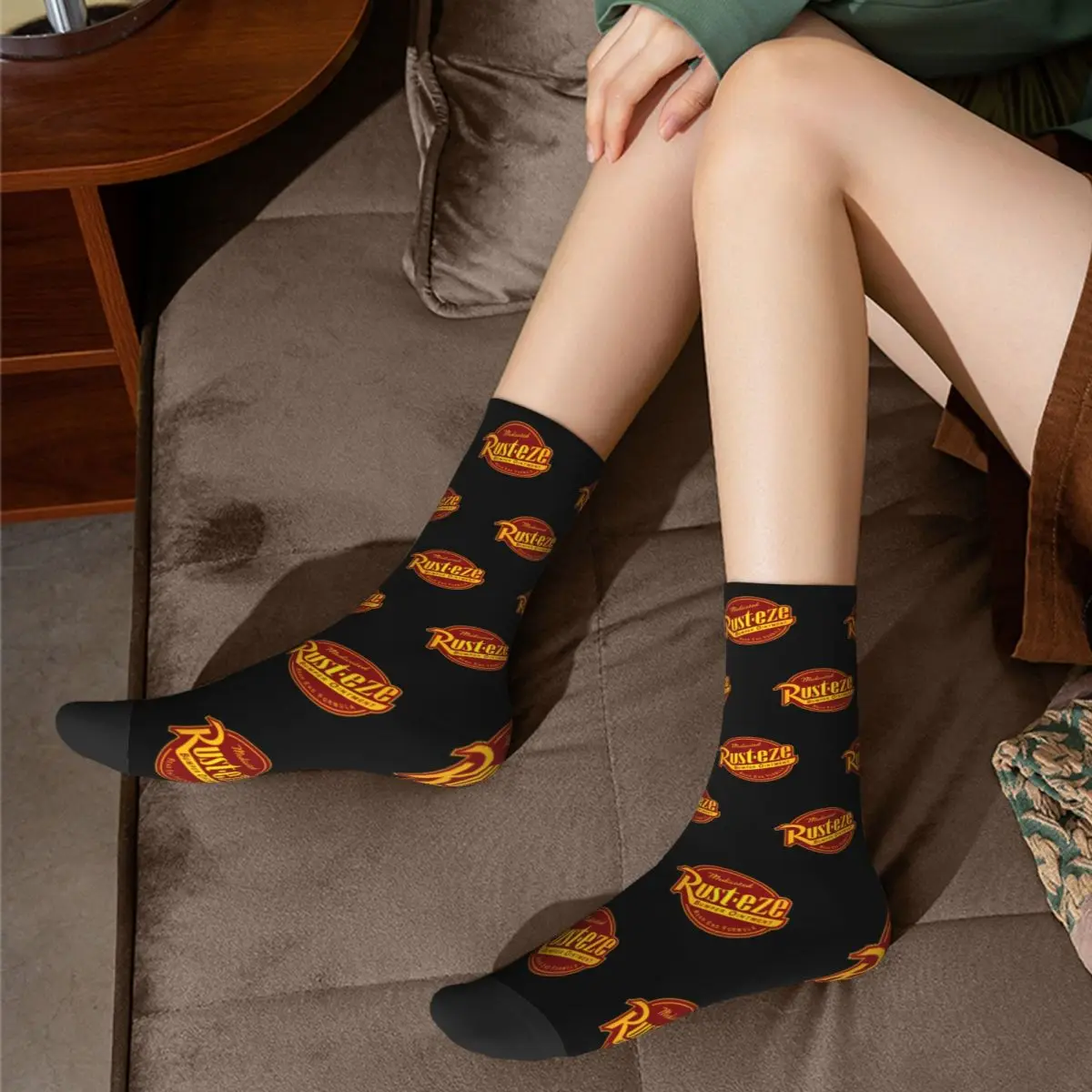 Winter Warm Casual Unisex Cars Lightning McQueen Logo Socks Non-slip Sports Socks