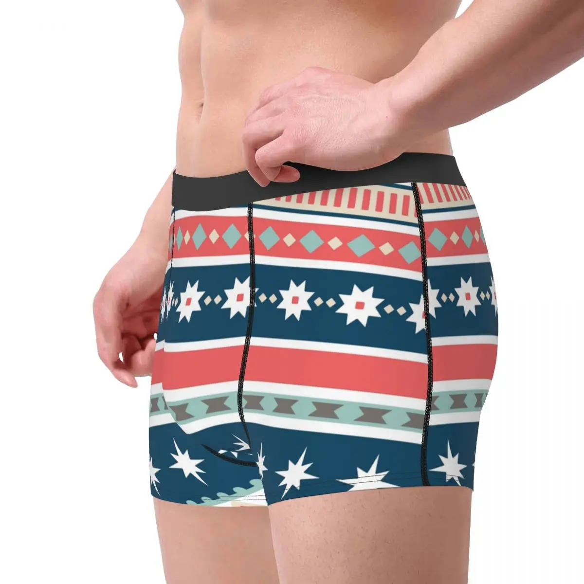 Christmas An Important Christian Festival Commemorating The Birth Of Jesus Christ Snowflakes Stripe Underpants Homme Panties