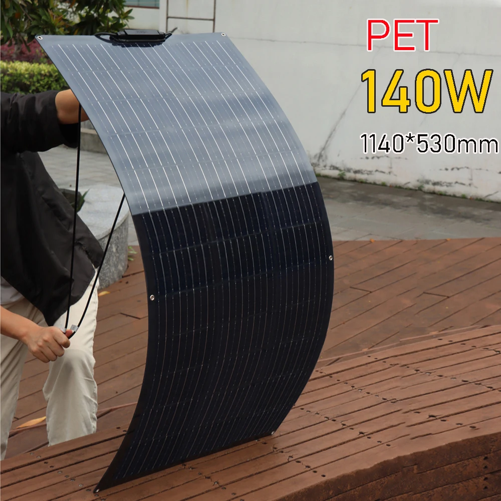 12 فولت الألواح الشمسية ETFE PET 150 واط 140 واط 120 واط 100 واط 95 واط 80 واط مرنة الضوئية لوحة 12 فولت شاحن بطارية العربة RV سقف وحدة الطاقة الشمسية