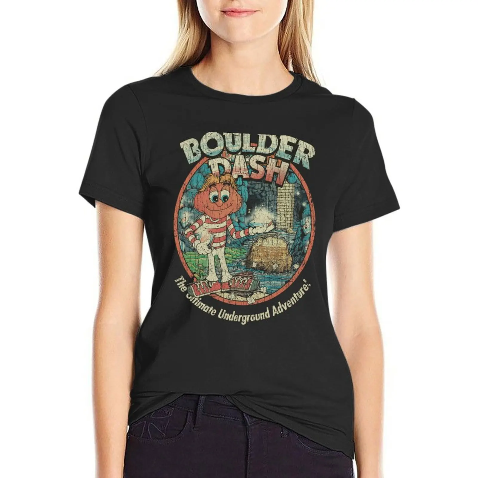 

Boulder Dash Ultimate Underground Adventure 1984 T-Shirt lady clothes customizeds Aesthetic clothing tops for Women