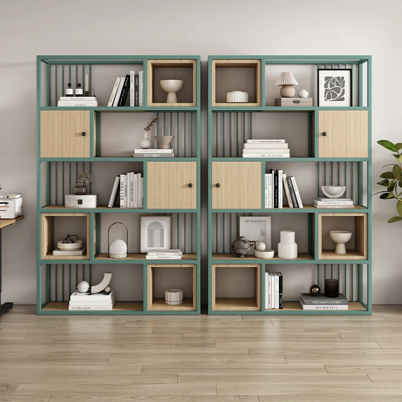 Office Home Partition Shelf Simple Solid Wood Bookshelf Multi-layer Floor Display Bookcase Storage Display Rack
